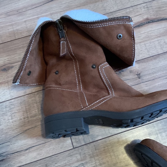 Brown vegan suede tall lined boots 9 - Picture 2 of 16
